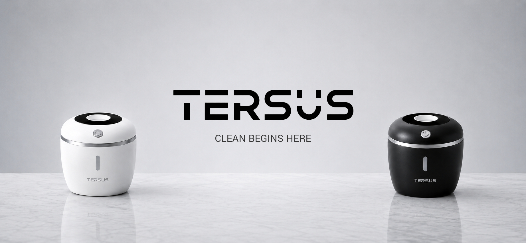 TERSUS ultrasonic cleaner in white and black